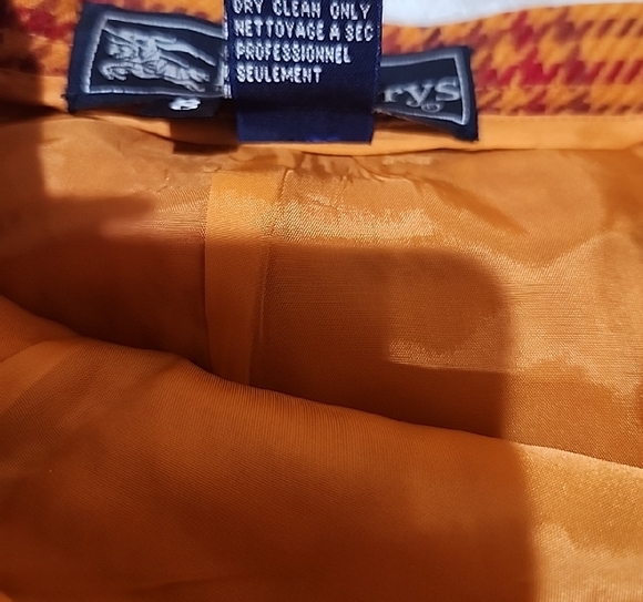 Burberry Orange and Red Plaid Fabric - Picture 6 of 12